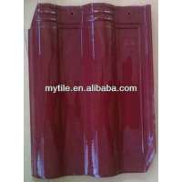 Rose Red Ceramic Roof Tiles Fired Clay Roof Tiles Glossy Glazed Surface